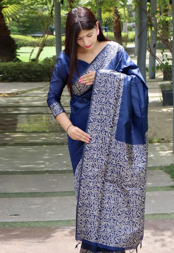 NAVY_BLUE_PURE_BANARASI_SAREE